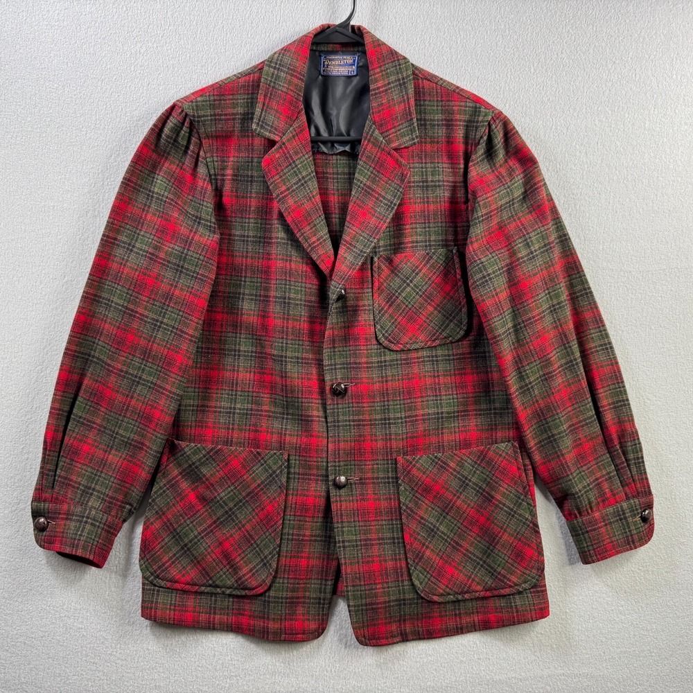 Vintage Pendleton Jacket Mens Small 21x29 Red 49er Field Sport Coat‎ Wool 60s